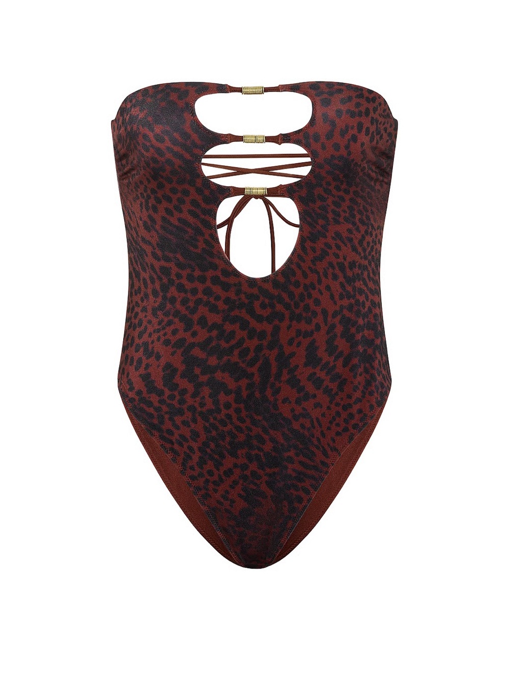 Victoria's Secret Reversible Cut-Out Rings Strapless One-Piece Swimsuit - Picture 2 of 8